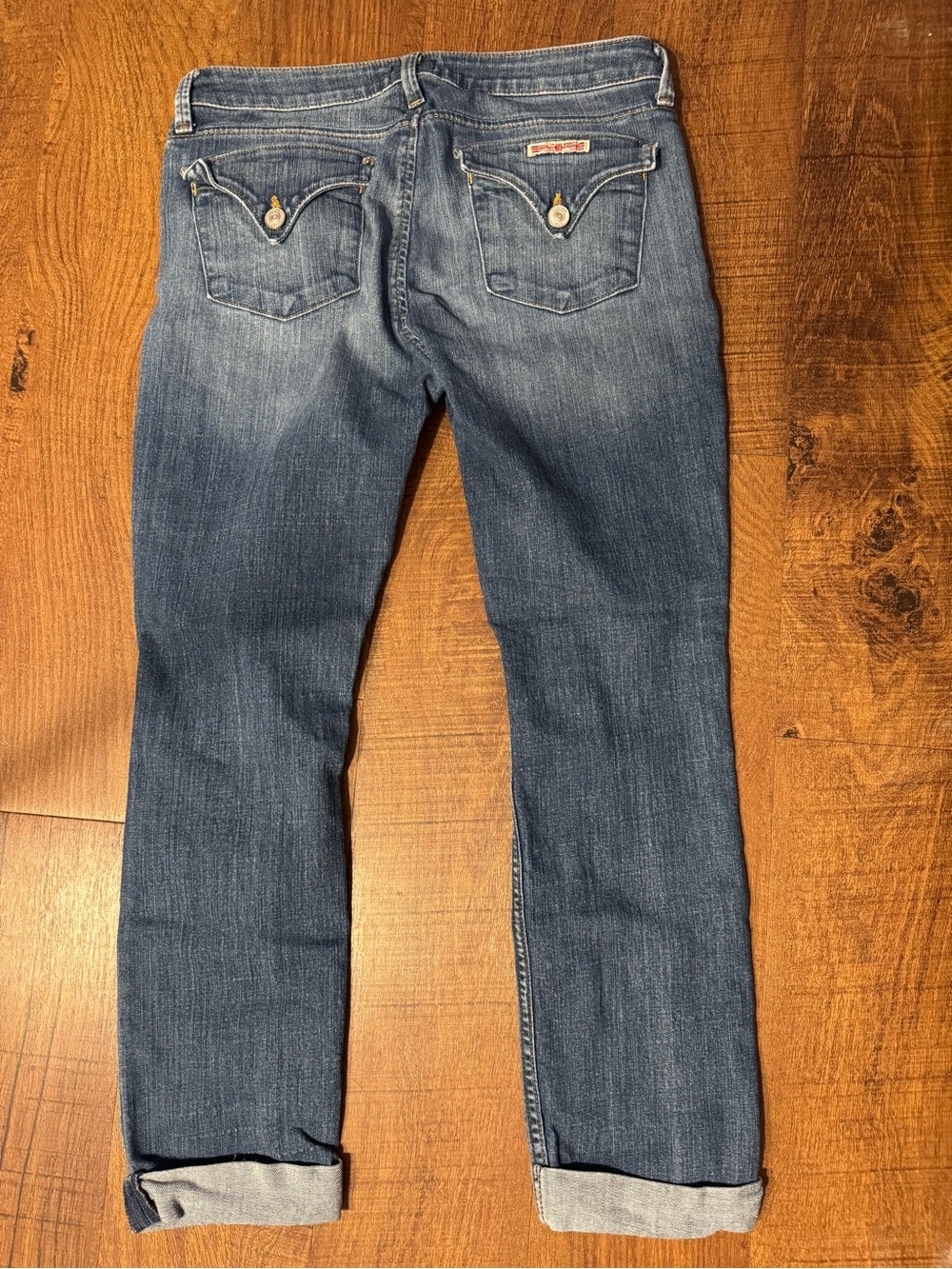 Hudson Jeans Straight Leg Distressed Rolled Cuff sz 28